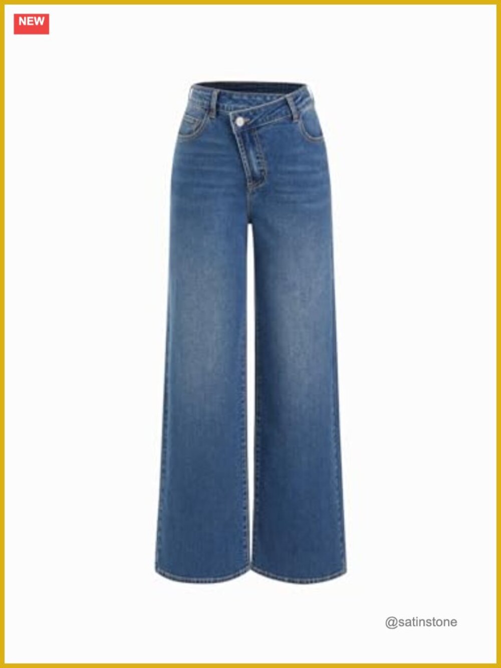 Wide Leg Wrap Jeans High Waisted Baggy Boyfriend with Pockets Trendy Denim Pants